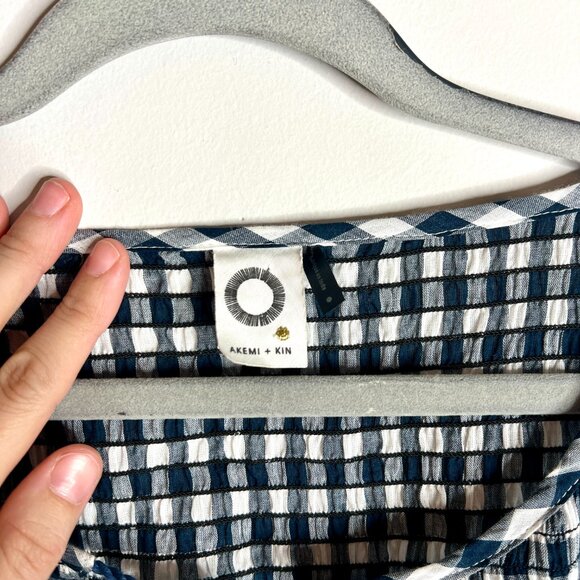 Anthropologie Akemi + Kin Gingham Eyelet Lace Gingham Kimono Boho Cape One Size - Picture 5 of 9